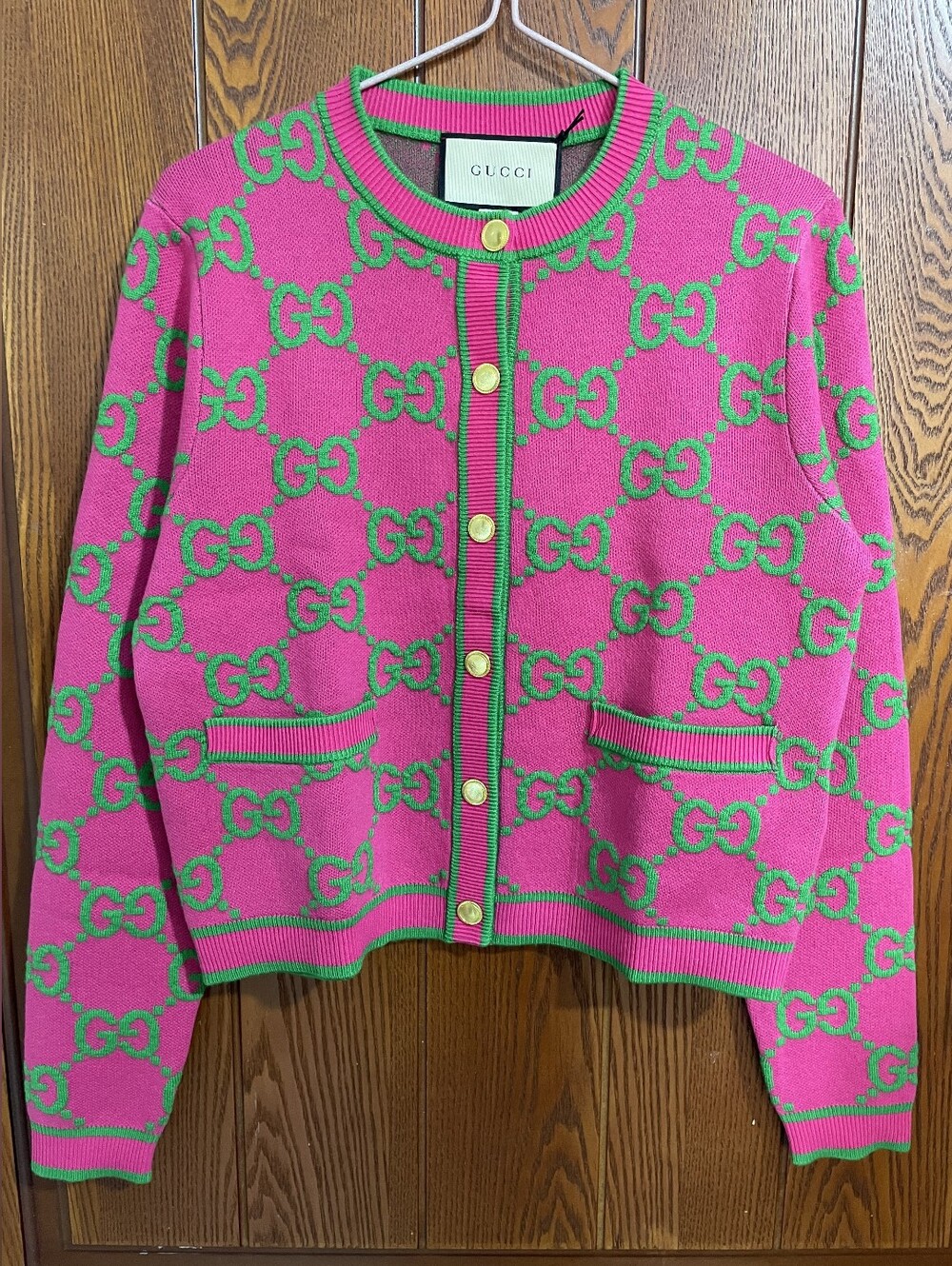 Gucci GG crew neck cardigan sweater
